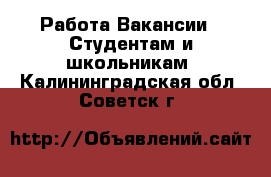 Работа Вакансии - Студентам и школьникам. Калининградская обл.,Советск г.
